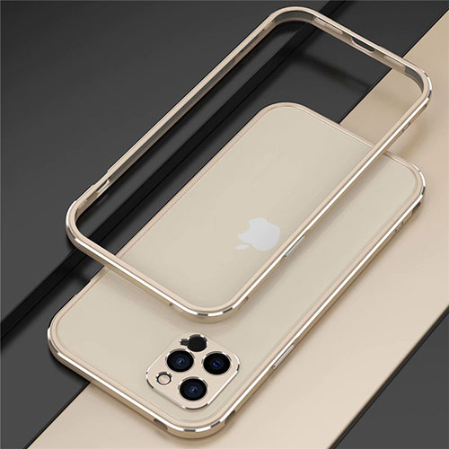 Luxury Aluminum Metal Frame Cover Case N02 for Apple iPhone 12 Pro Gold