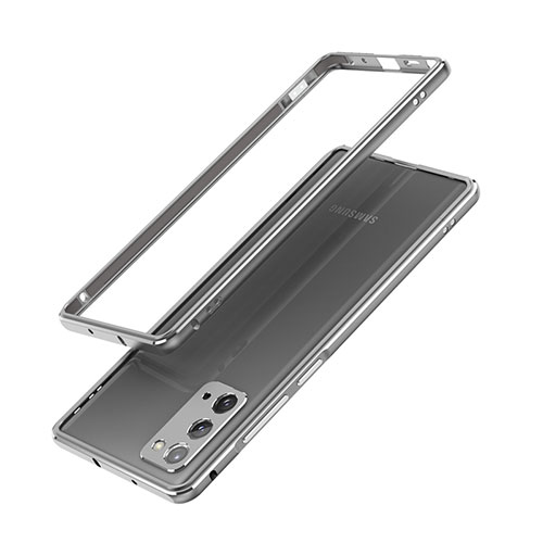 Luxury Aluminum Metal Frame Cover Case N03 for Samsung Galaxy Note 20 5G Gray