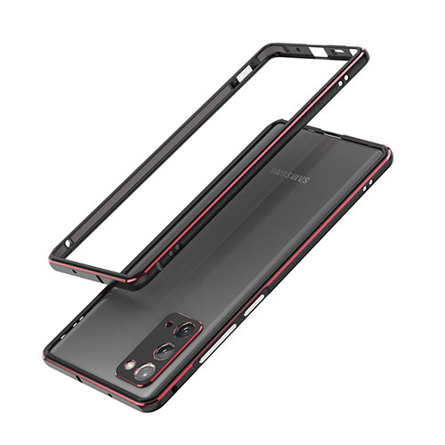 Luxury Aluminum Metal Frame Cover Case N03 for Samsung Galaxy Note 20 5G Red and Black