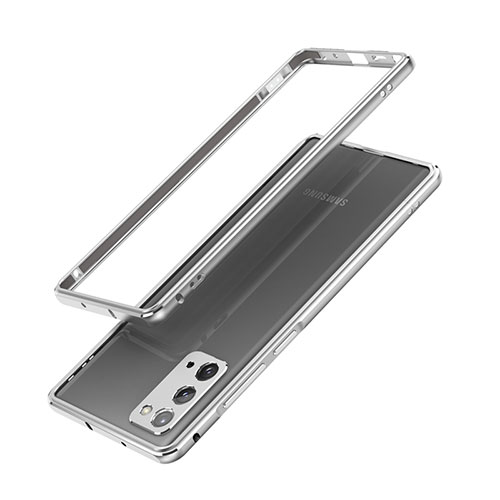 Luxury Aluminum Metal Frame Cover Case N03 for Samsung Galaxy Note 20 5G Silver