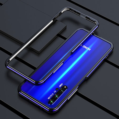 Luxury Aluminum Metal Frame Cover Case T01 for Huawei Honor 20 Blue and Black