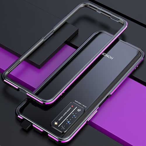 Luxury Aluminum Metal Frame Cover Case T01 for Huawei Honor X10 5G Purple and Blue