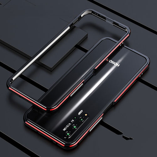 Luxury Aluminum Metal Frame Cover Case T01 for Huawei Nova 5T Red and Black
