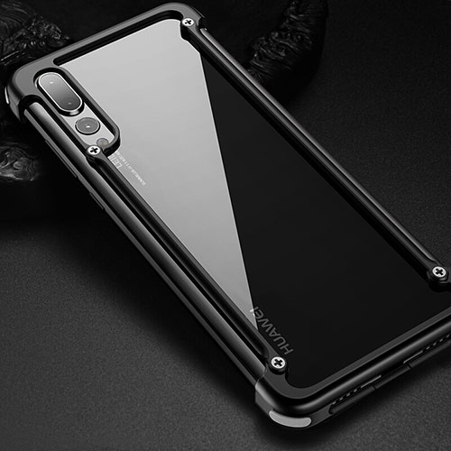 Luxury Aluminum Metal Frame Cover Case T01 for Huawei P20 Pro Black