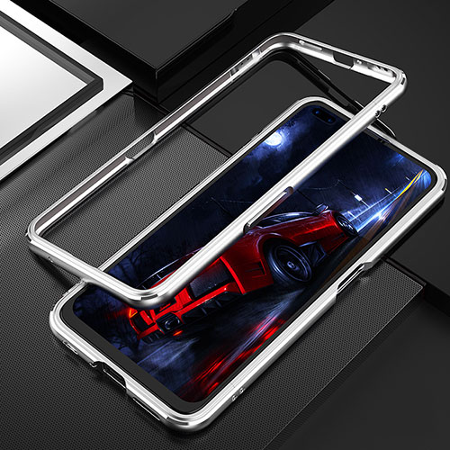 Luxury Aluminum Metal Frame Cover Case T01 for Realme X50 Pro 5G Silver