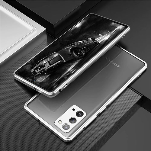 Luxury Aluminum Metal Frame Cover Case T01 for Samsung Galaxy Note 20 5G Silver