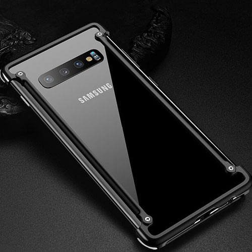 Luxury Aluminum Metal Frame Cover Case T01 for Samsung Galaxy S10 Black