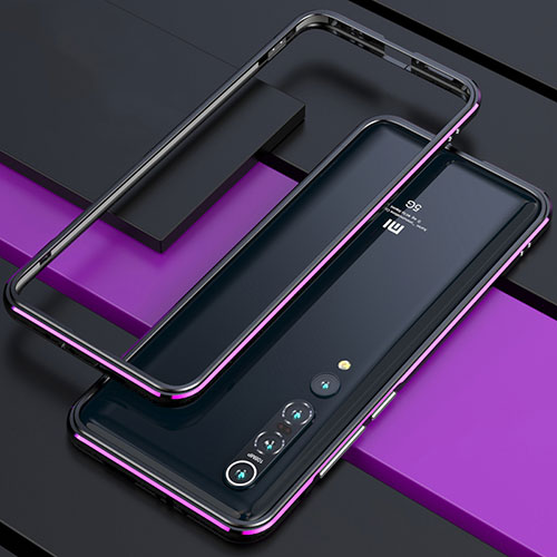 Luxury Aluminum Metal Frame Cover Case T01 for Xiaomi Mi 10 Pro Purple and Blue