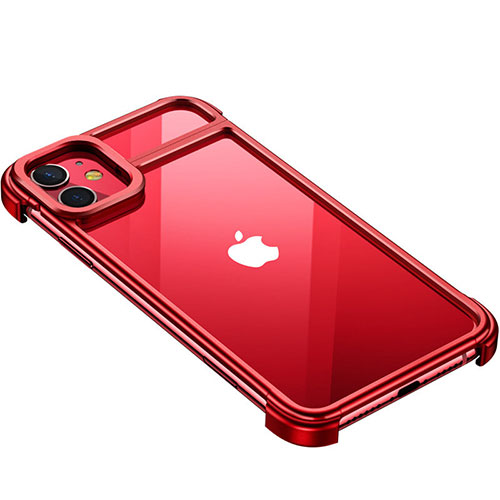 Luxury Aluminum Metal Frame Cover Case T02 for Apple iPhone 11 Red