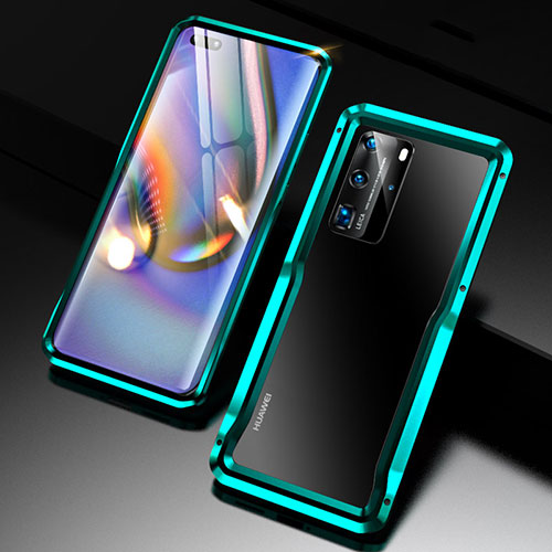 Luxury Aluminum Metal Frame Cover Case T02 for Huawei P40 Pro Green