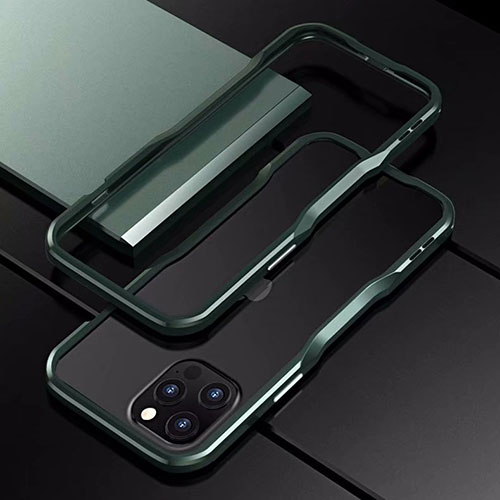 Luxury Aluminum Metal Frame Cover Case T03 for Apple iPhone 12 Pro Midnight Green