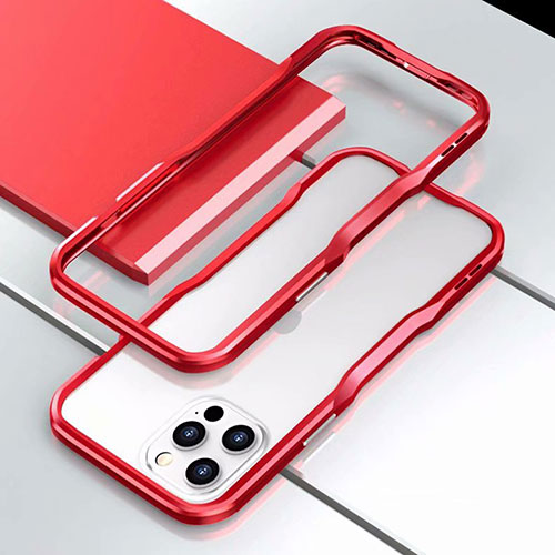 Luxury Aluminum Metal Frame Cover Case T03 for Apple iPhone 12 Pro Red