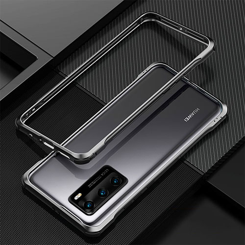 Luxury Aluminum Metal Frame Cover Case T04 for Huawei P40 Black