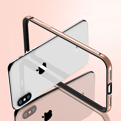 Luxury Aluminum Metal Frame Cover for Apple iPhone X Gold