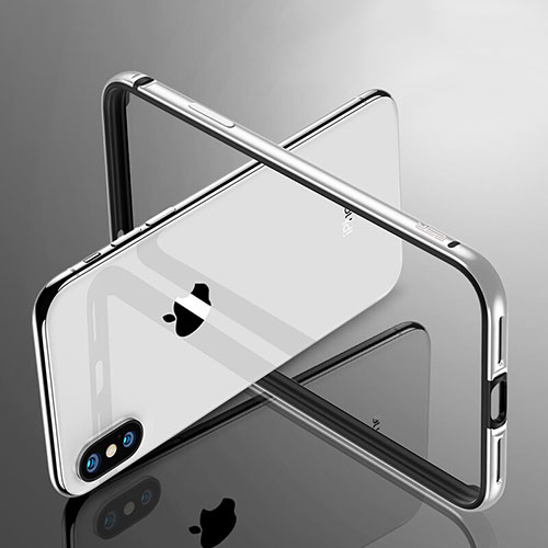 Luxury Aluminum Metal Frame Cover for Apple iPhone Xs Max Silver