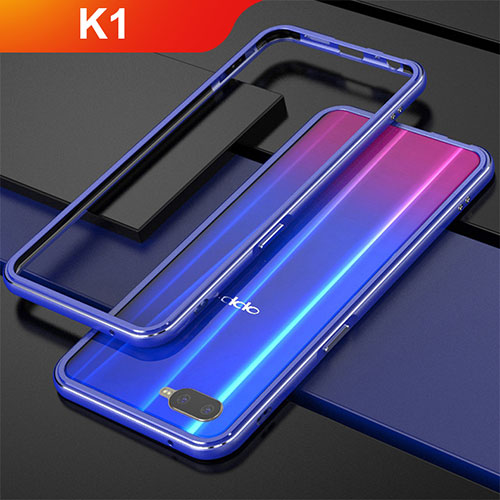 Luxury Aluminum Metal Frame Cover for Oppo K1 Blue