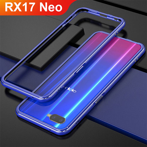 Luxury Aluminum Metal Frame Cover for Oppo RX17 Neo Blue