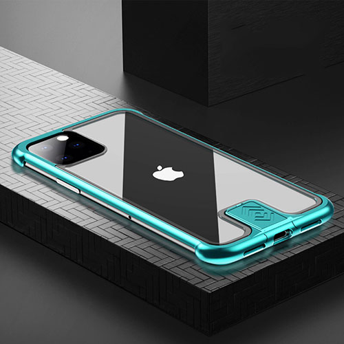Luxury Aluminum Metal Frame Mirror Cover Case 360 Degrees for Apple iPhone 11 Pro Max Green