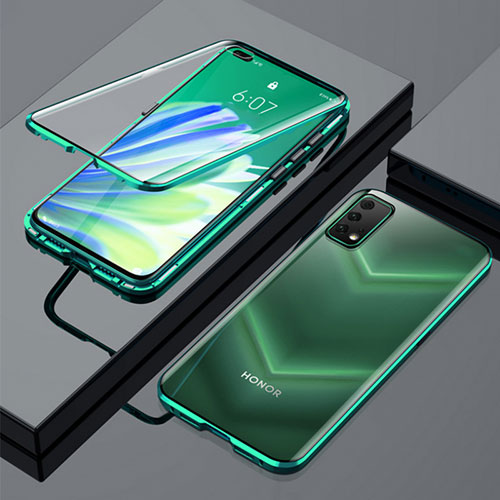 Luxury Aluminum Metal Frame Mirror Cover Case 360 Degrees for Huawei Honor View 30 5G Green