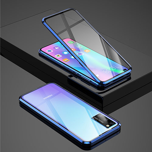 Luxury Aluminum Metal Frame Mirror Cover Case 360 Degrees for Huawei Honor View 30 Pro 5G Blue