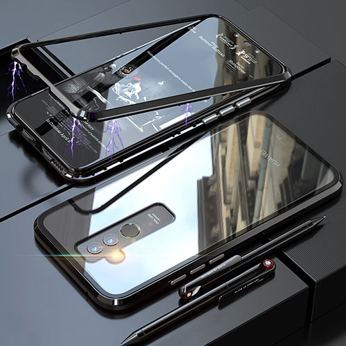 Luxury Aluminum Metal Frame Mirror Cover Case 360 Degrees for Huawei Mate 20 Lite Black