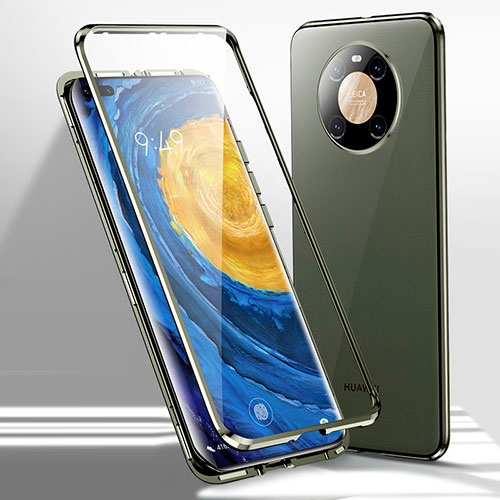 Luxury Aluminum Metal Frame Mirror Cover Case 360 Degrees for Huawei Mate 40 Pro Green