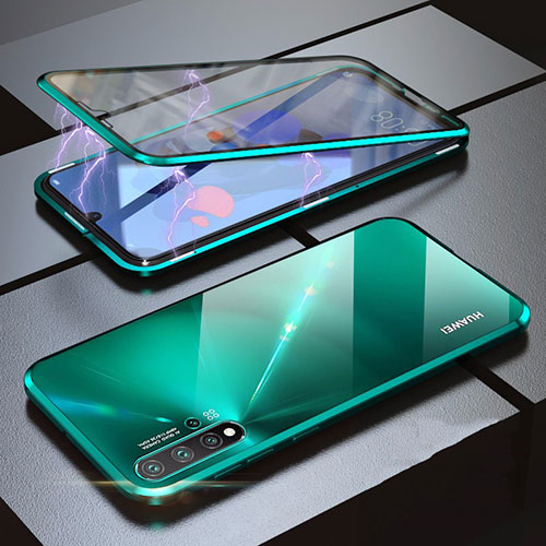 Luxury Aluminum Metal Frame Mirror Cover Case 360 Degrees for Huawei Nova 5 Pro Green