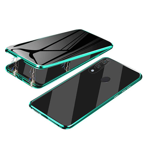 Luxury Aluminum Metal Frame Mirror Cover Case 360 Degrees for Samsung Galaxy A30 Green