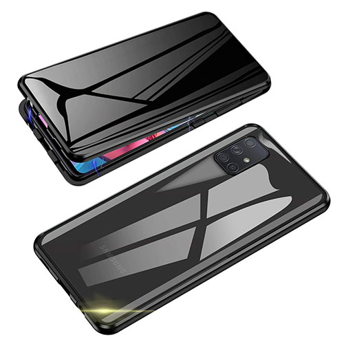 Luxury Aluminum Metal Frame Mirror Cover Case 360 Degrees for Samsung Galaxy Note 10 Lite Black