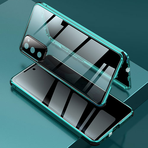 Luxury Aluminum Metal Frame Mirror Cover Case 360 Degrees for Samsung Galaxy S20 FE (2022) 5G Green