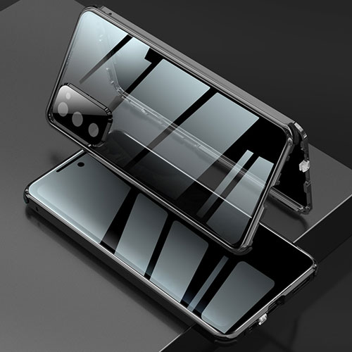 Luxury Aluminum Metal Frame Mirror Cover Case 360 Degrees for Samsung Galaxy S20 FE 5G Black