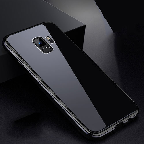 Luxury Aluminum Metal Frame Mirror Cover Case 360 Degrees for Samsung Galaxy S9 Black