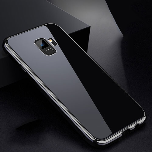 Luxury Aluminum Metal Frame Mirror Cover Case 360 Degrees for Samsung Galaxy S9 Gray