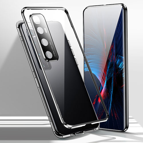 Luxury Aluminum Metal Frame Mirror Cover Case 360 Degrees for Xiaomi Mi 10 Ultra Black