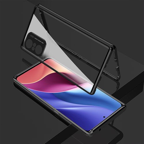Luxury Aluminum Metal Frame Mirror Cover Case 360 Degrees for Xiaomi Mi 11X Pro 5G Black