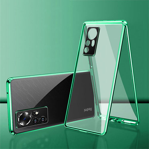 Luxury Aluminum Metal Frame Mirror Cover Case 360 Degrees for Xiaomi Mi 12S Pro 5G Green