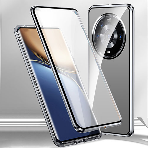 Luxury Aluminum Metal Frame Mirror Cover Case 360 Degrees for Xiaomi Mi 12S Ultra 5G Silver