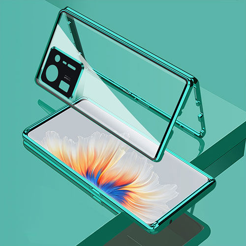 Luxury Aluminum Metal Frame Mirror Cover Case 360 Degrees for Xiaomi Mi Mix 4 5G Green