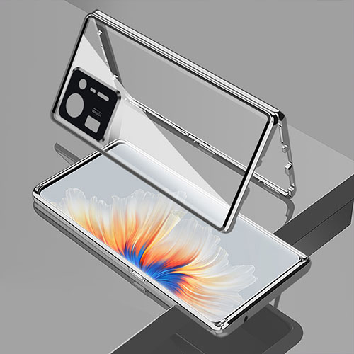 Luxury Aluminum Metal Frame Mirror Cover Case 360 Degrees for Xiaomi Mi Mix 4 5G Silver