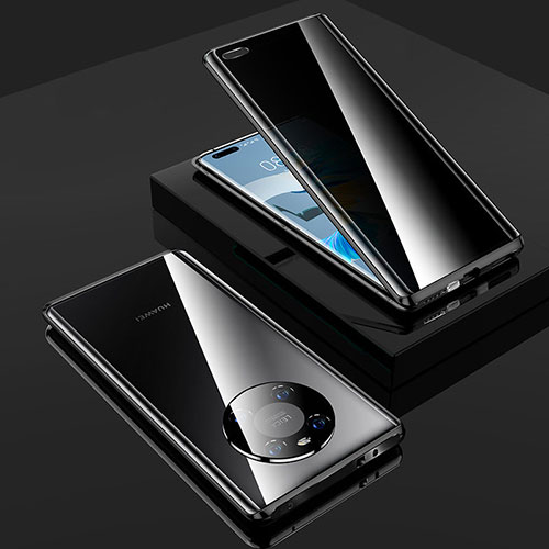 Luxury Aluminum Metal Frame Mirror Cover Case 360 Degrees K01 for Huawei Mate 40 Pro Black