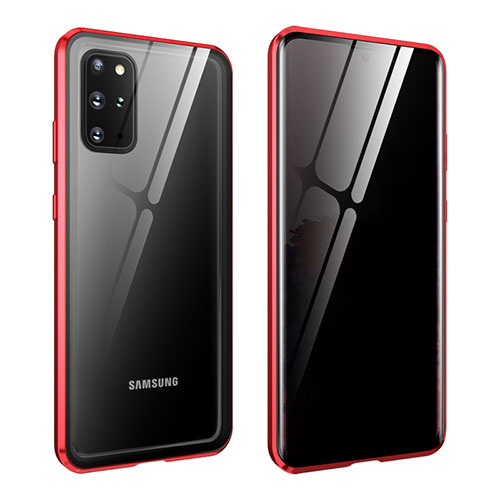 Luxury Aluminum Metal Frame Mirror Cover Case 360 Degrees LK2 for Samsung Galaxy S20 Plus Red
