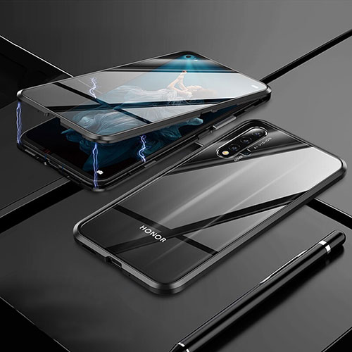 Luxury Aluminum Metal Frame Mirror Cover Case 360 Degrees M01 for Huawei Nova 5T Black