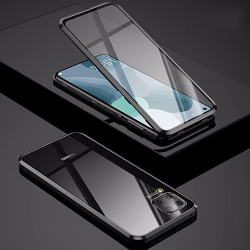 Luxury Aluminum Metal Frame Mirror Cover Case 360 Degrees M01 for Huawei Nova 7i Black