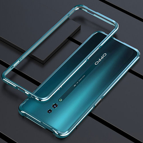 Luxury Aluminum Metal Frame Mirror Cover Case 360 Degrees M01 for Oppo Reno Green