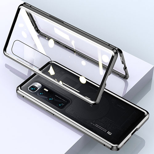 Luxury Aluminum Metal Frame Mirror Cover Case 360 Degrees M01 for Xiaomi Mi 10 Ultra Black