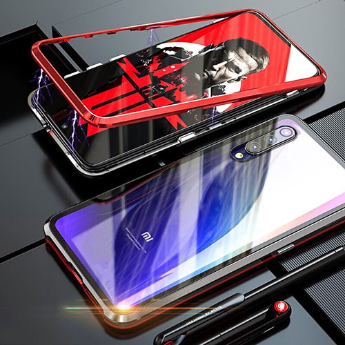 Luxury Aluminum Metal Frame Mirror Cover Case 360 Degrees M01 for Xiaomi Mi 9 Pro Red