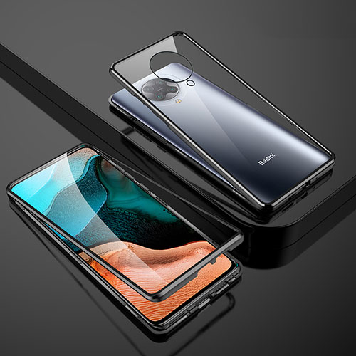 Luxury Aluminum Metal Frame Mirror Cover Case 360 Degrees M01 for Xiaomi Poco F2 Pro Black
