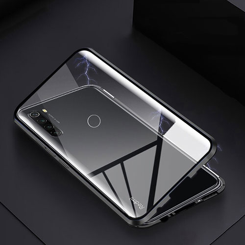 Luxury Aluminum Metal Frame Mirror Cover Case 360 Degrees M01 for Xiaomi Redmi Note 8 Black