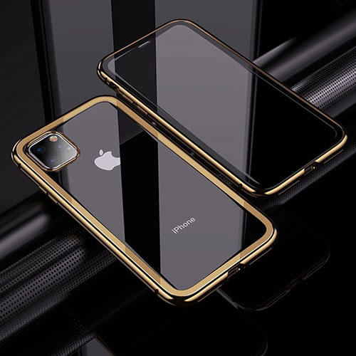 Luxury Aluminum Metal Frame Mirror Cover Case 360 Degrees M02 for Apple iPhone 11 Pro Gold