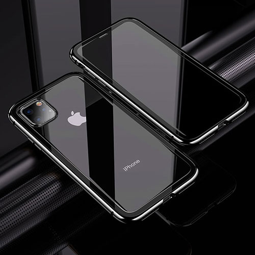 Luxury Aluminum Metal Frame Mirror Cover Case 360 Degrees M02 for Apple iPhone 11 Pro Max Black